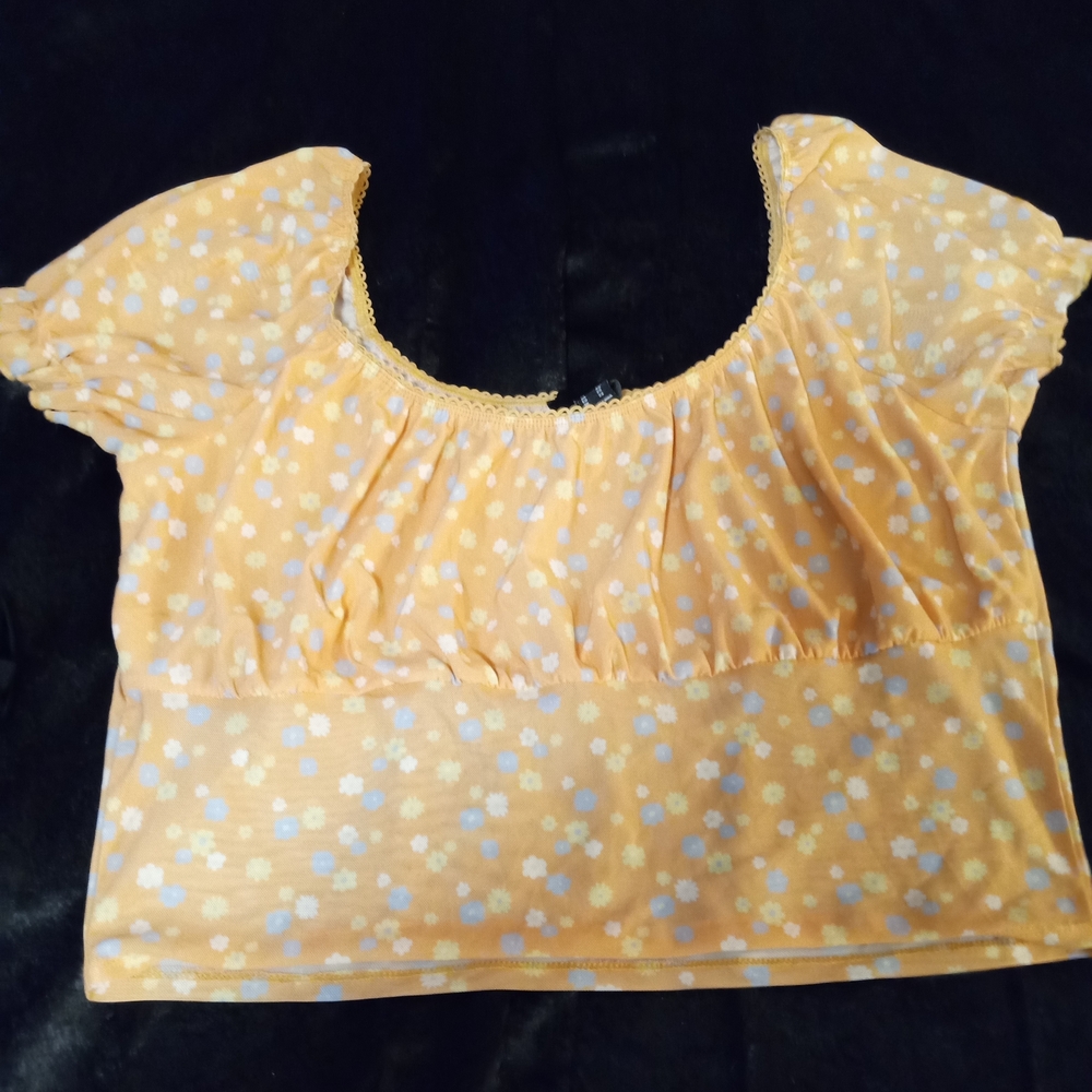 Forever 21 Light Orange Floral Blouse